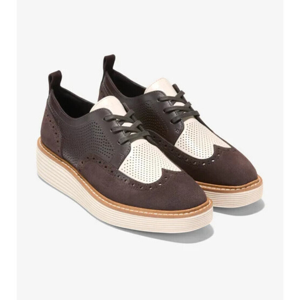 Cole Haan OriginalGrand W32061 Oxford Men's Brown Wingtip Platform Shoes ZOGG412